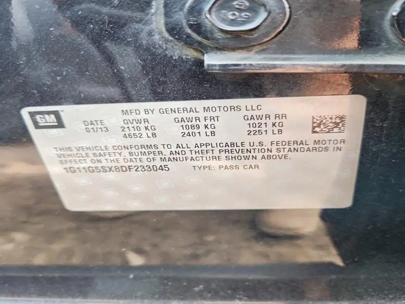 2013 CHEVROLET MALIBU 3LT  