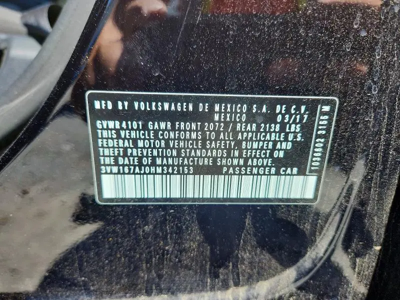 2017 VOLKSWAGEN JETTA S  