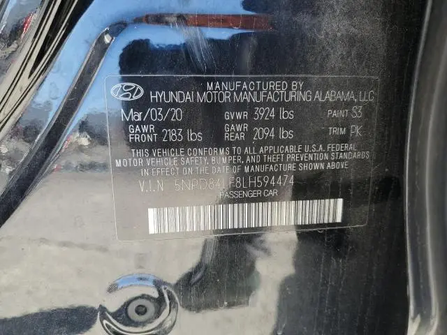 2020 HYUNDAI ELANTRA SEL  