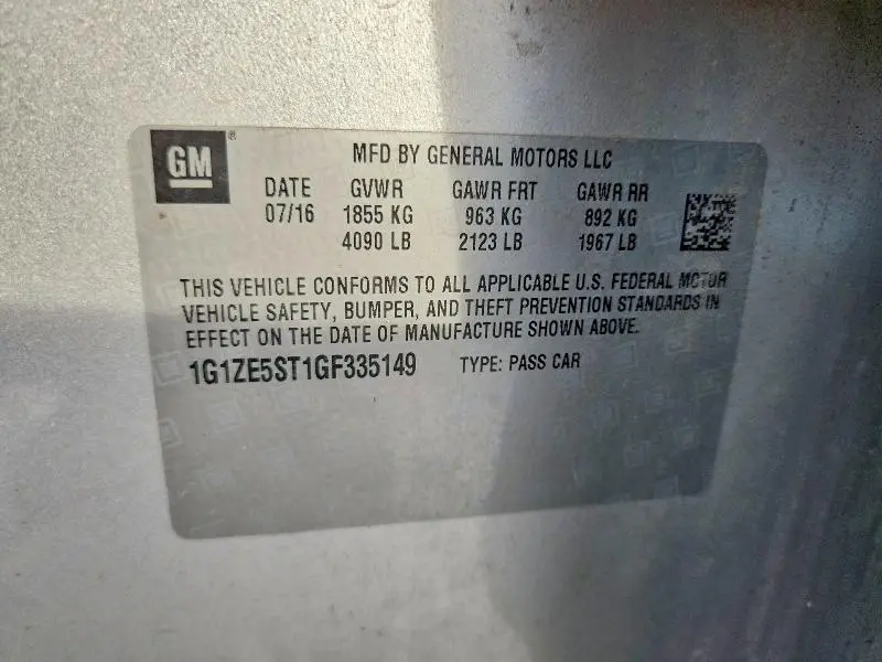 2016 CHEVROLET MALIBU LT  