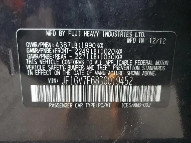 2013 SUBARU IMPREZA WRX  