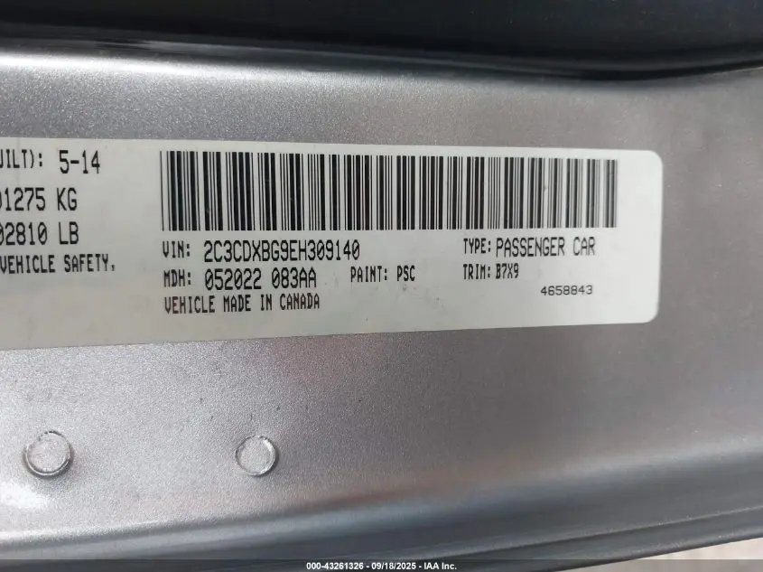 2014 DODGE CHARGER SE