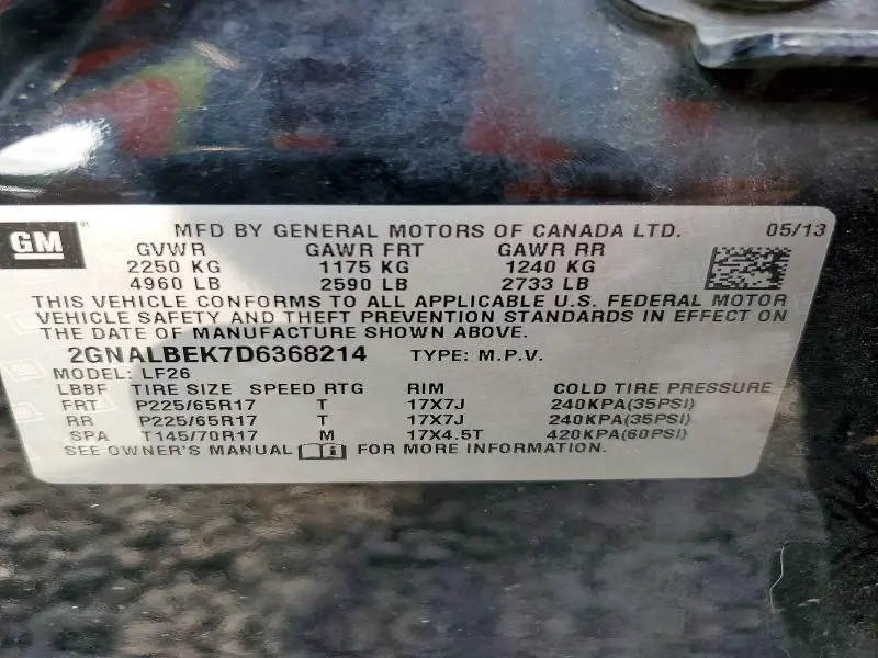 2013 CHEVROLET EQUINOX LS  