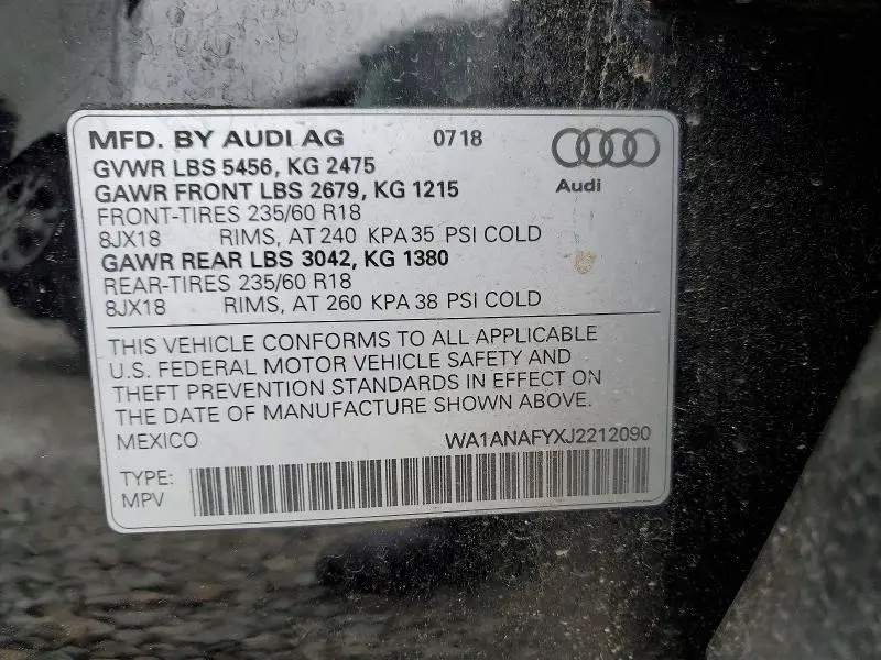 2018 AUDI Q5 PREMIUM  