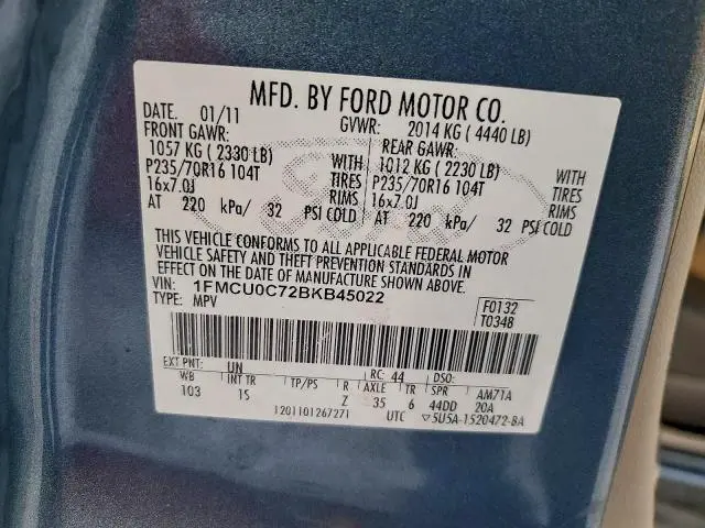 2011 FORD ESCAPE XLS  