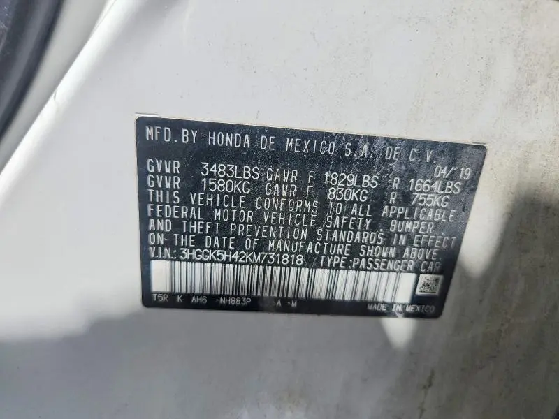 2019 HONDA FIT   