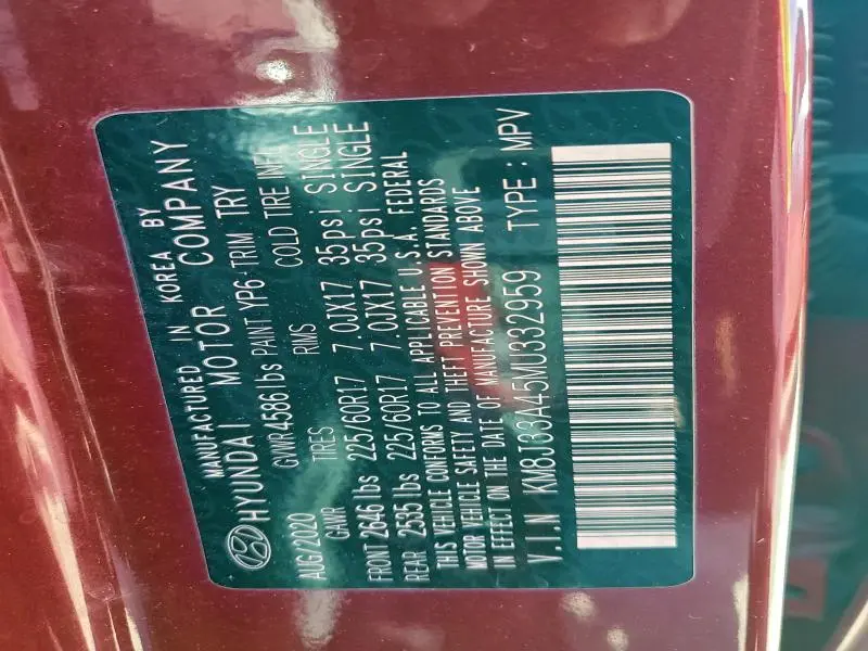 2021 HYUNDAI TUCSON LIMITED  