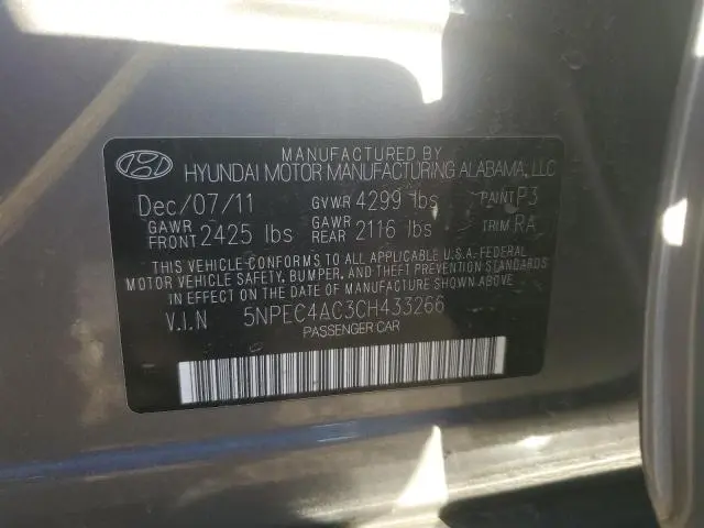 2012 HYUNDAI SONATA SE  