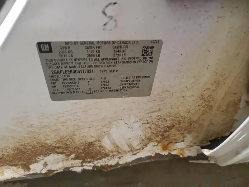 2012 CHEVROLET EQUINOX LT  