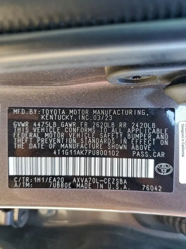 2023 TOYOTA CAMRY SE NIGHT SHADE  