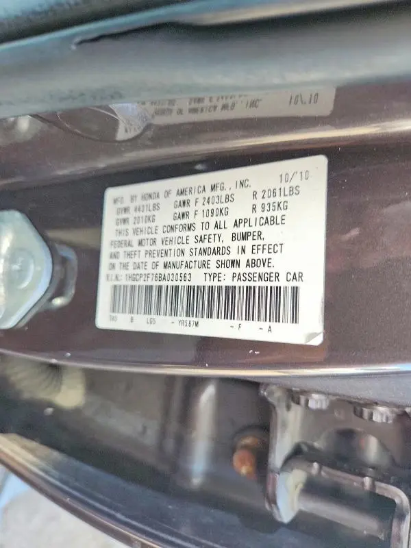 2011 HONDA ACCORD EX  