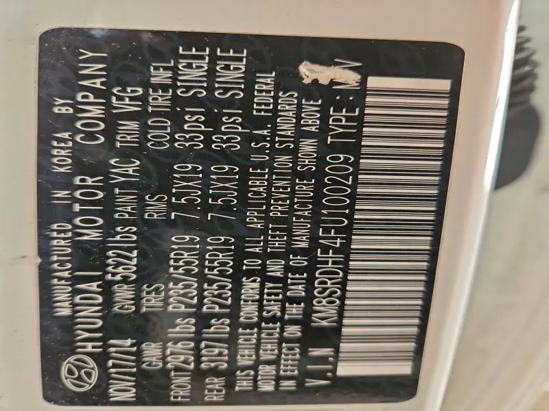 2015 HYUNDAI SANTA FE GLS  