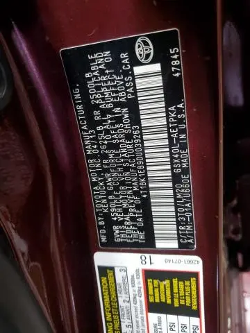 2013 TOYOTA AVALON BASE  