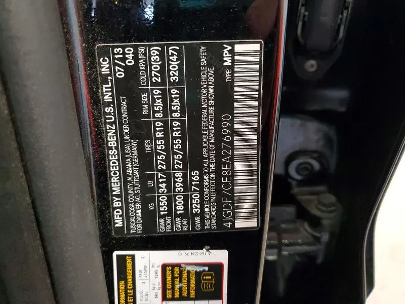 2014 MERCEDES-BENZ GL 450 4MATIC  