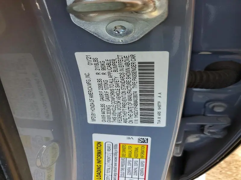 2021 HONDA ACCORD SPORT SE  