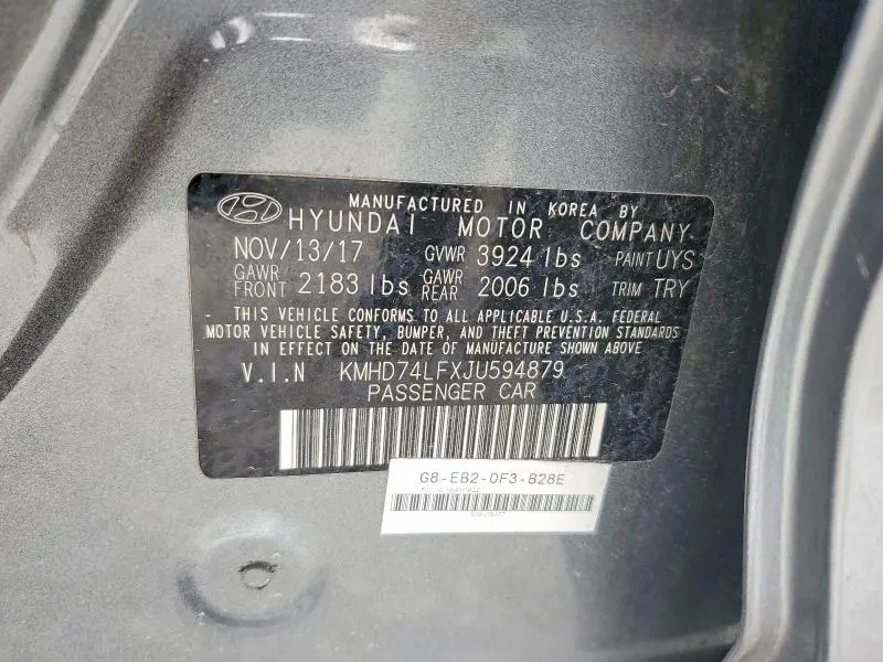 2018 HYUNDAI ELANTRA SE  