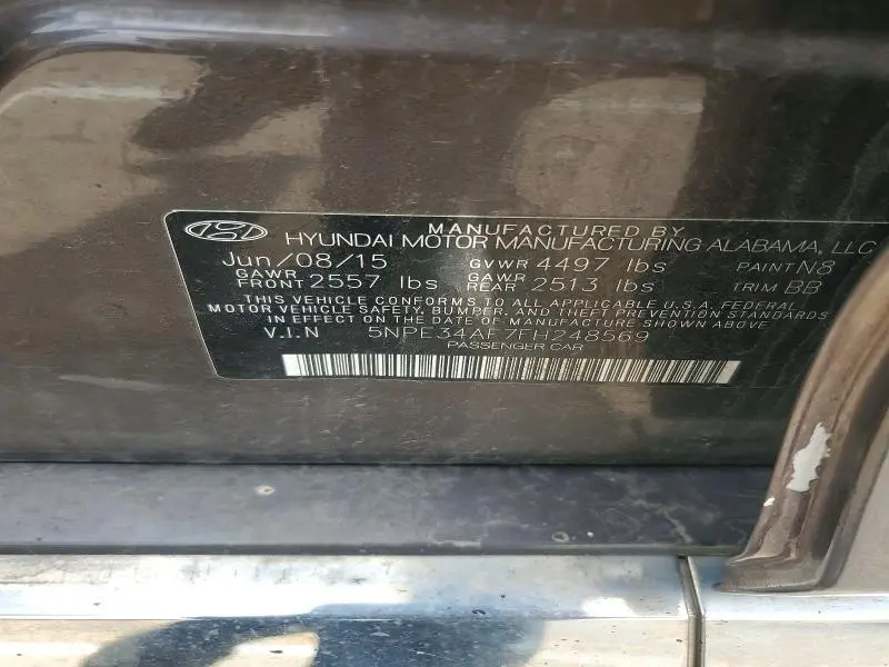 2015 HYUNDAI SONATA LIMITED  
