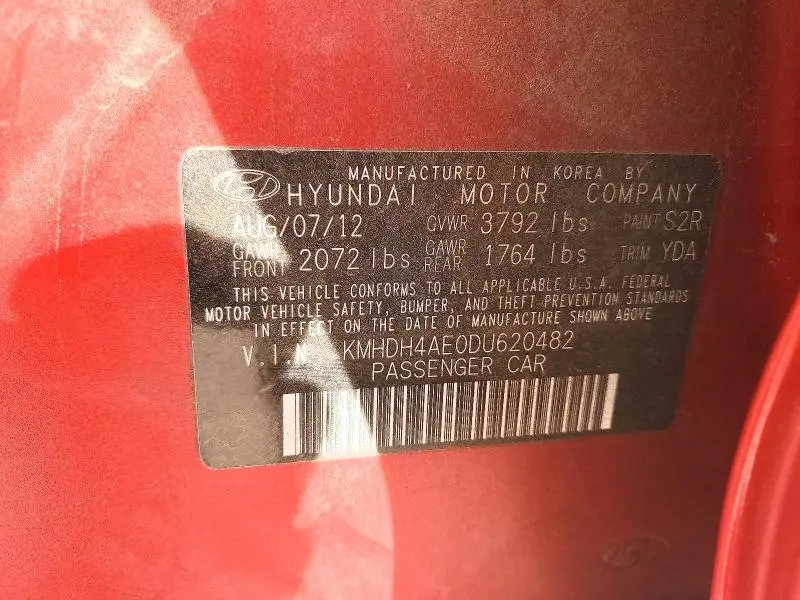 2013 HYUNDAI ELANTRA GLS  