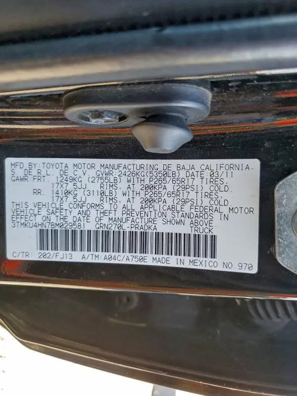 2011 TOYOTA TACOMA DOUBLE CAB PRERUNNER LONG BED  