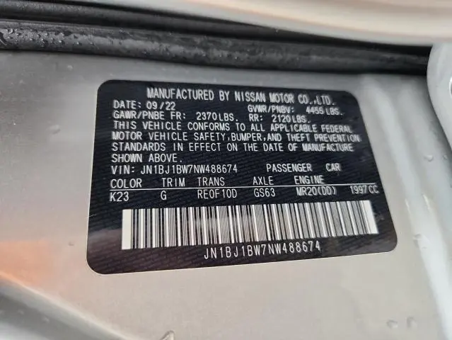 2022 NISSAN ROGUE SPORT SV  