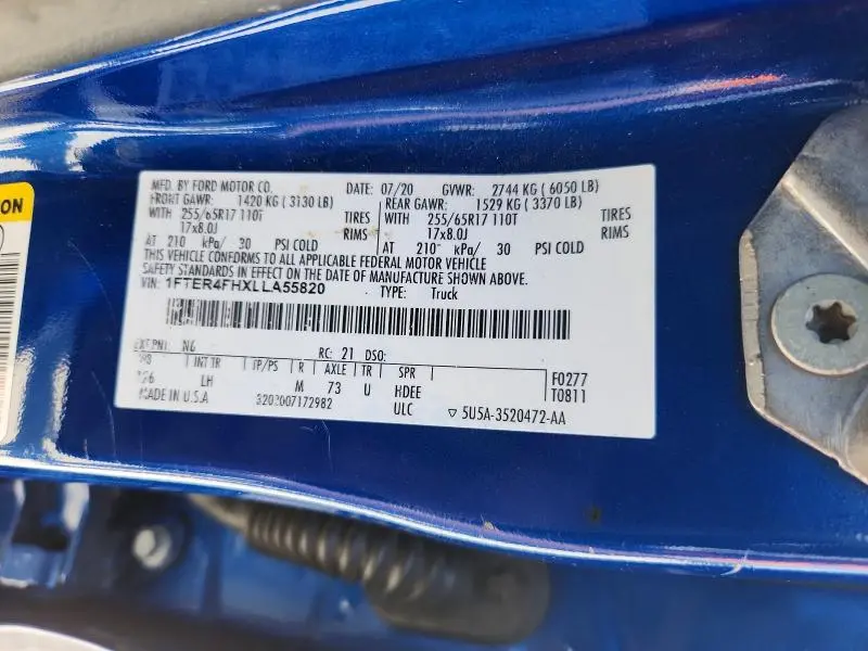 2020 FORD RANGER XL  