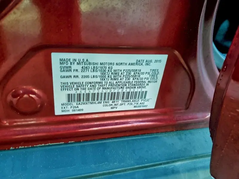 2015 MITSUBISHI OUTLANDER SPORT ES  