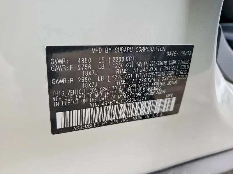 2025 SUBARU OUTBACK ONYX EDITION  