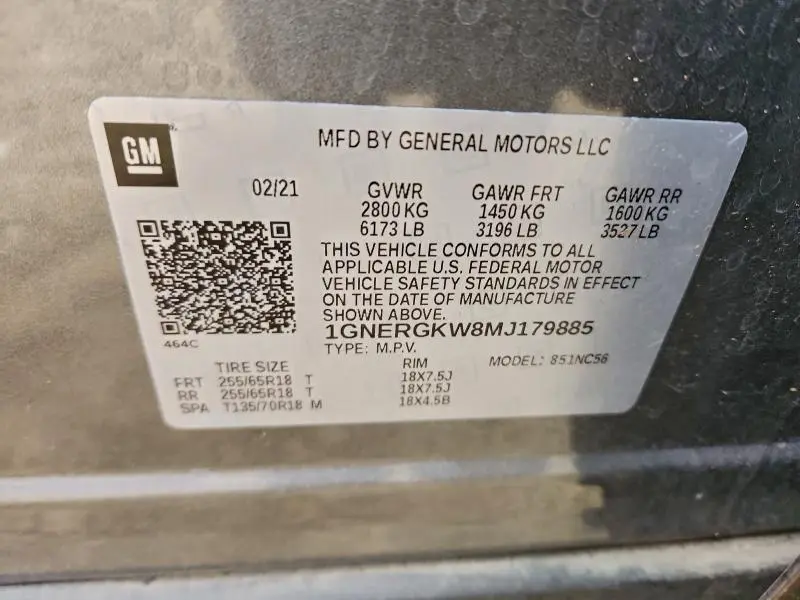 2021 CHEVROLET TRAVERSE LT  