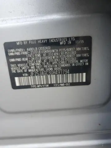 2016 SUBARU FORESTER 2.5I PREMIUM  