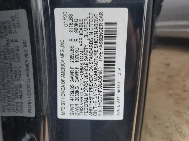 2020 HONDA ACCORD SPORT  
