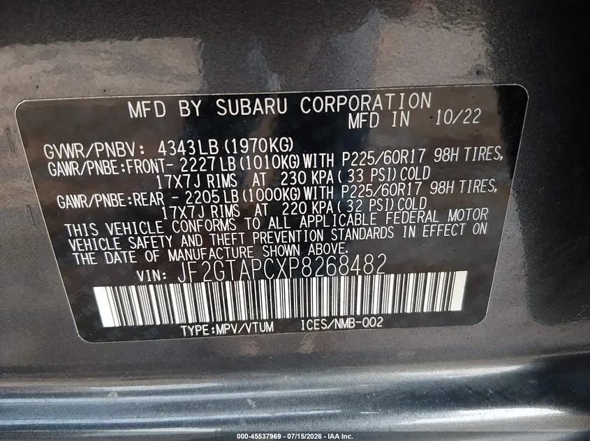2023 SUBARU CROSSTREK PREMIUM