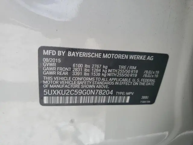 2016 BMW X6 XDRIVE35I  