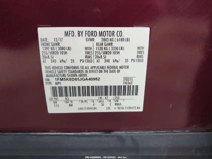 2018 FORD EXPLORER XLT