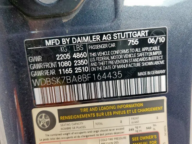 2011 MERCEDES-BENZ SL 550  