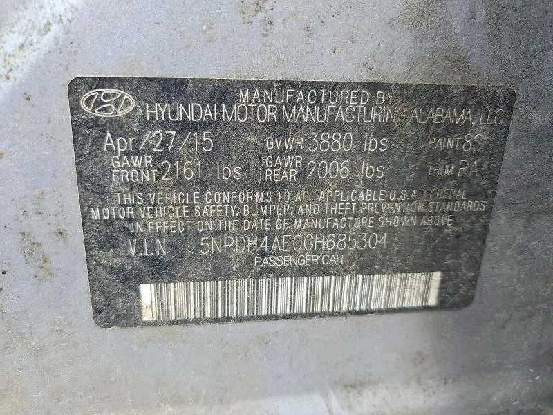 2016 HYUNDAI ELANTRA SE  