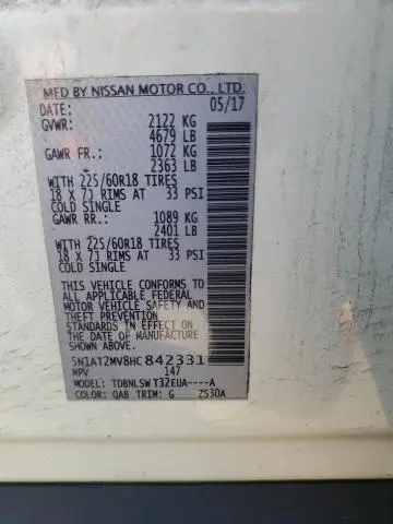 2017 NISSAN ROGUE SV  