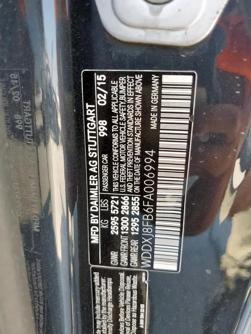 2015 MERCEDES-BENZ S 550  