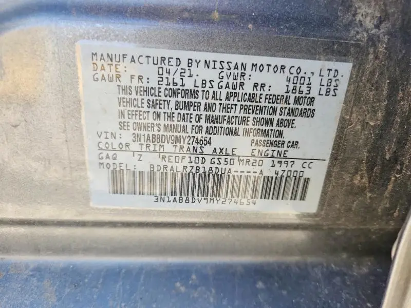 2021 NISSAN SENTRA SR  