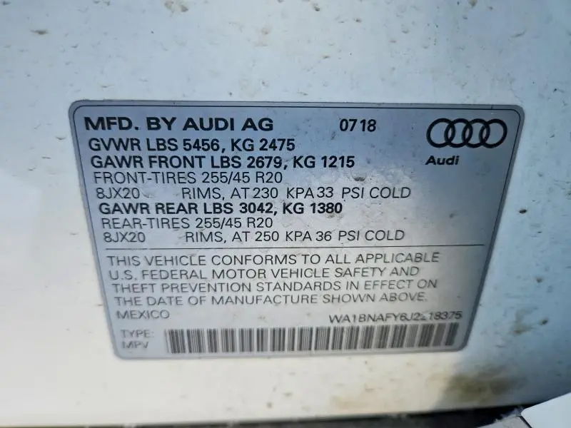 2018 AUDI Q5 PREMIUM PLUS  