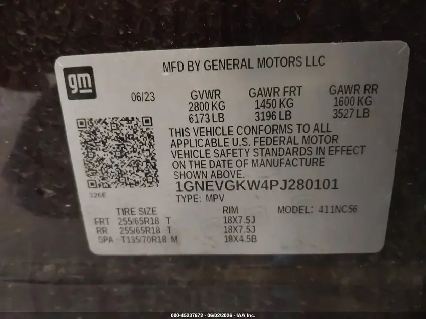2023 CHEVROLET TRAVERSE AWD LT CLOTH