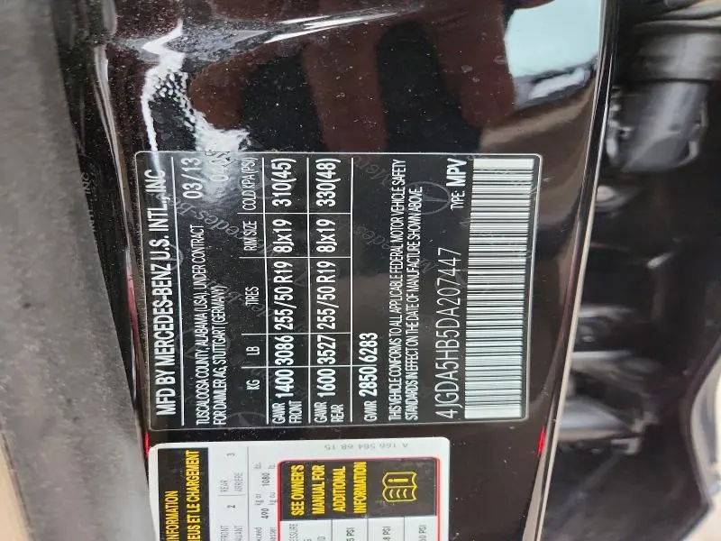 2013 MERCEDES-BENZ ML 350 4MATIC  