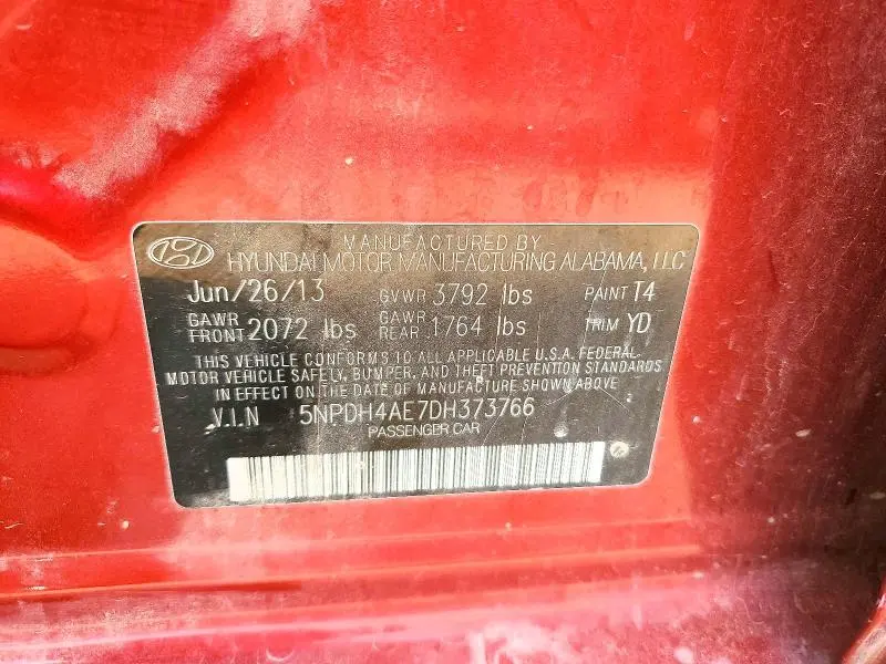 2013 HYUNDAI ELANTRA GLS  