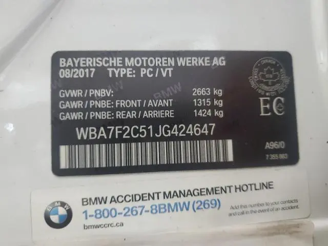 2018 BMW 750 XI  