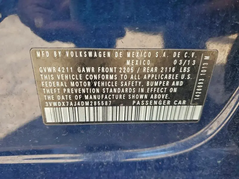 2013 VOLKSWAGEN JETTA SE  