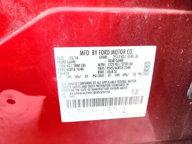 2016 FORD EDGE SEL  