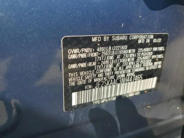 2022 SUBARU FORESTER   