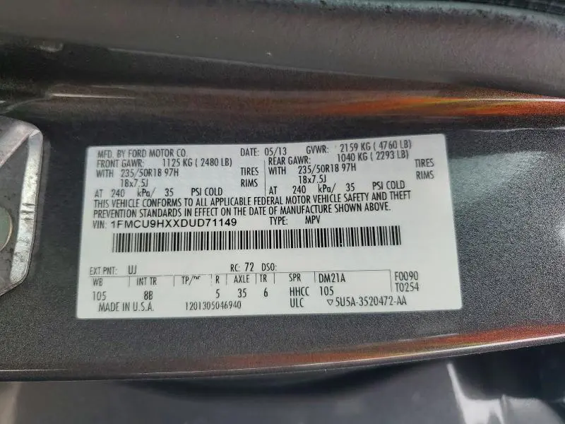 2013 FORD ESCAPE SEL  