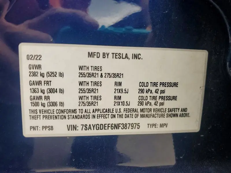 2022 TESLA MODEL Y   