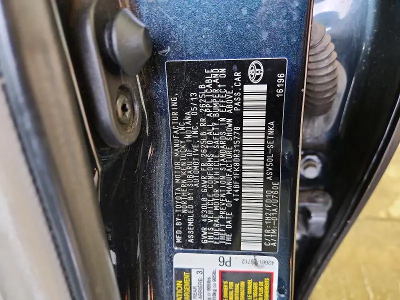 2013 TOYOTA CAMRY LE  