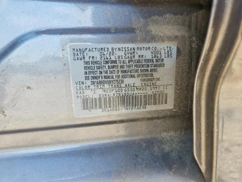 2022 NISSAN SENTRA SR  